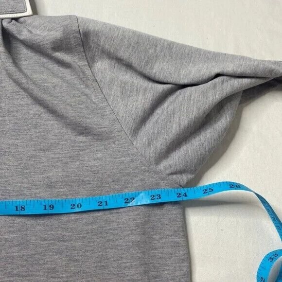 FJ FootJoy Polo Mens Gray Athletic Fit Short Sleeve Front Pocket Golf Shirt Sz L - Picture 8 of 11